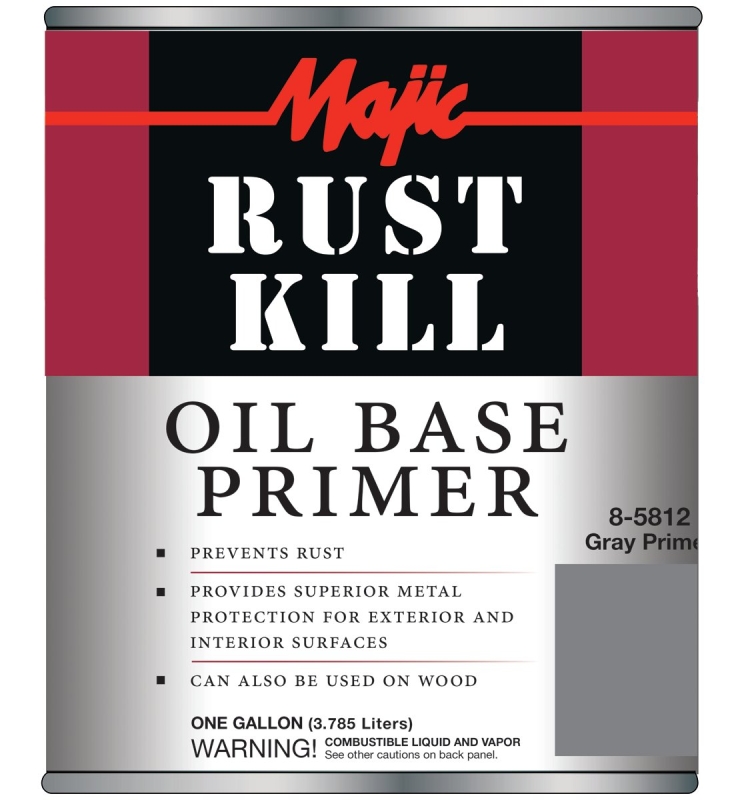 Majic Paints 8-5812-1 Rust-Preventative Primer, Matte, Gray, 1 gal, Pail
