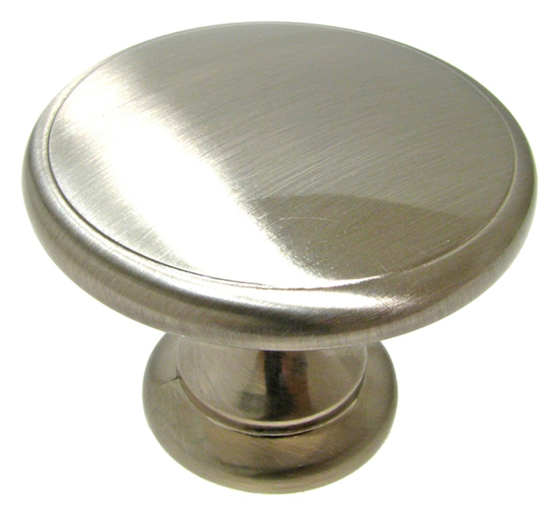 Richelieu BP81224195 Cabinet Knob, 1-3/8 in Projection, Traditional, 1-23/32 in Dia, Metal, Brushed Nickel