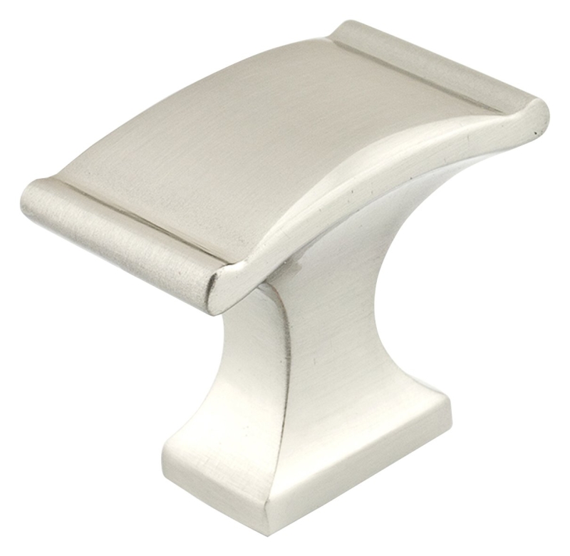 Richelieu BP260637195 Cabinet Knob, 1-3/16 in Projection, Traditional, 1-3/8 in L x 25/32 in W, Metal, Brushed Nickel