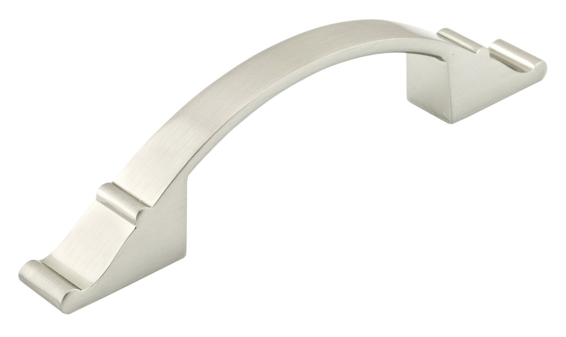 Richelieu BP260676195 Cabinet Pull, Brushed Nickel, 4-15/16 in L Handle, 17/32 in H Handle, 1-3/32 in Projection, Metal