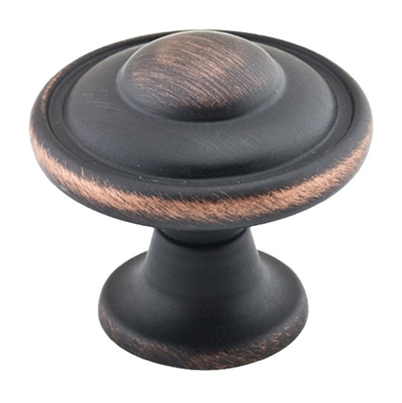 Richelieu DP757BORB Cabinet Knob, 1-3/32 in Projection, Traditional, 1-3/16 in Dia, Metal, Brushed Oil-Rubbed Bronze