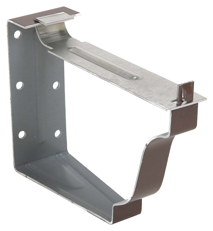 Amerimax 2502419 Snap Lok Bracket, 7 in L, 5 in W, 2 in H, Aluminum, Brown