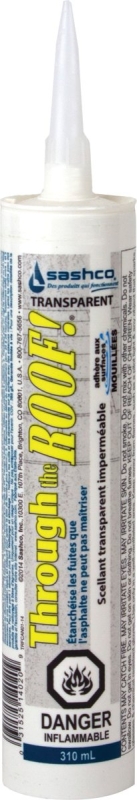 Sashco 14020 Roof Sealant, Clear, Liquid, 10.5 oz, Cartridge