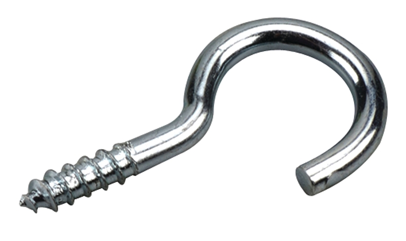 Onward 265XR Screw Hook with Lag Thread, 2.7 mm Dia Wire, 11.1 mm L Thread, 12 mm Opening, 1-3/8 in L, Steel