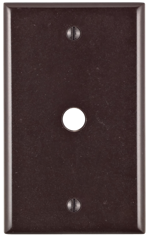 Leviton 85013 Telephone/Cable Wallplate, 4-1/2 in L, 2-3/4 in W, 1 -Gang, Thermoset Plastic, Brown, Smooth