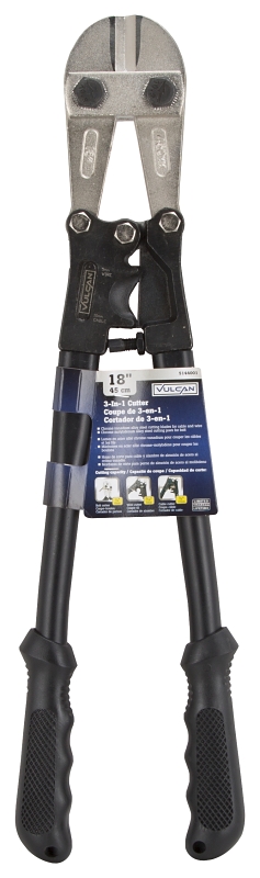 Vulcan TC-C301M-18 Bolt Cutter, 1/4 in Bolt, 3/16 in Wire, 3/8 in Cable Cutting Capacity, 18 in OAL, Black Handle