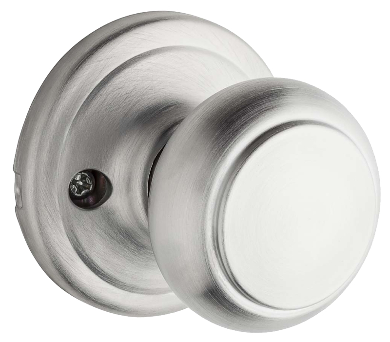 Weiser Troy Series GA12 T26D Dummy Door Knob, 2-1/16 in Dia Knob, Satin Chrome