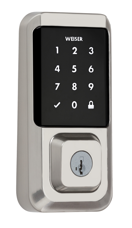 Weiser Halo Series 9GED25000-003 Electronic Deadbolt, Contemporary Design, Satin Nickel, Residential, 2 Grade