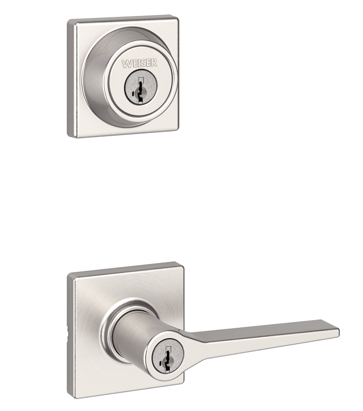 Weiser Elements Hollis Series 9GLCS74510-004 Passage Knob Combo, Satin Nickel, Brass, Re-Key Technology: SmartKey