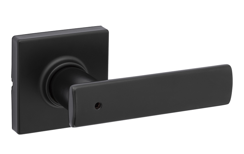 Weiser Breton Square Rose Elements Series 9GLC3310-069 Privacy Lever, Matte Black, Aluminum, Universal Hand