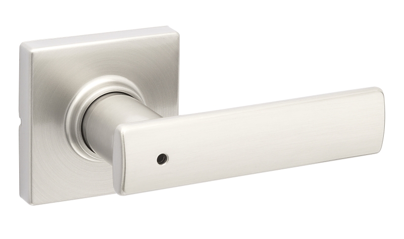 Weiser Breton Square Rose Elements Series 9GLC3310-068 Privacy Lever, Satin Nickel, Aluminum, Silver, Universal Hand