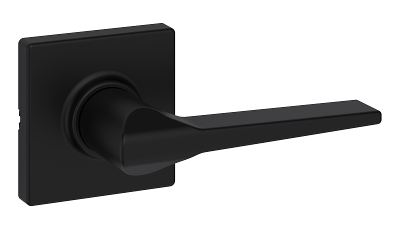 Weiser 9GLC1010-074 Passage Door Lockset, Lever Handle, Zinc, Matte Black, 2-3/8 to 2-3/4 in Backset, 2-1/4 in Strike