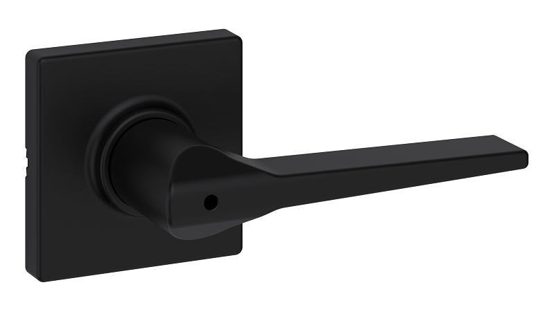 Weiser Elements Hollis Square Rose Series 9GLC3310-074 Privacy Lever, Matte Black, Universal Hand