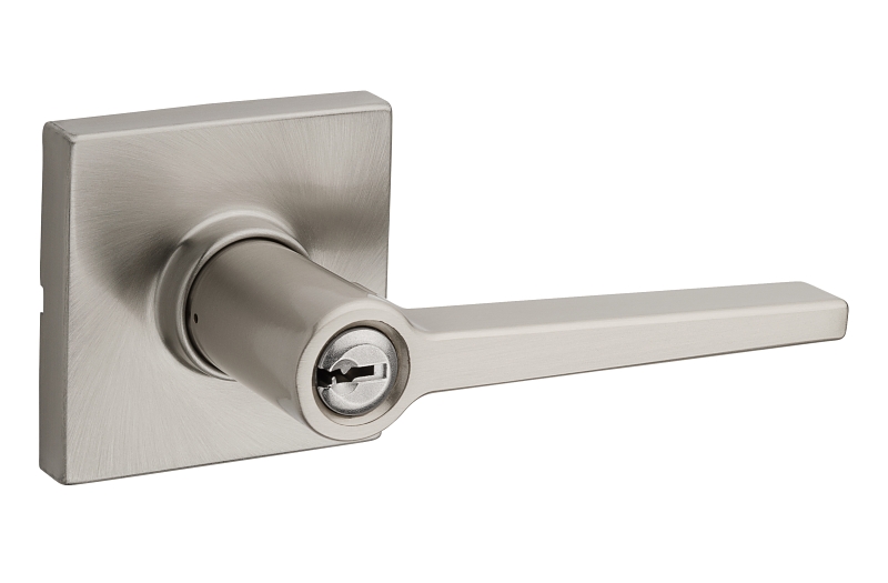 Weiser Daylon Square Rose Safe Lock Series 9SL50000-067 Entry Lever, Satin Nickel, Metal, 3 Grade, Universal Hand