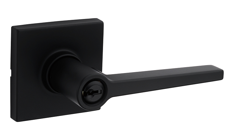 Weiser Daylon Square Rose Safe Lock Series 9SL50000-068 Entry Lever, Matte Black, Metal, 3 Grade, Universal Hand