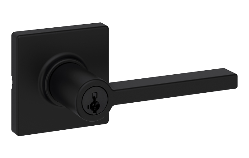 Weiser Casey Elements Series 9GLC5350-098 Entry Lever, Matte Black, Aluminum, SC1, KW1 Keyway, 3 Grade, Universal Hand
