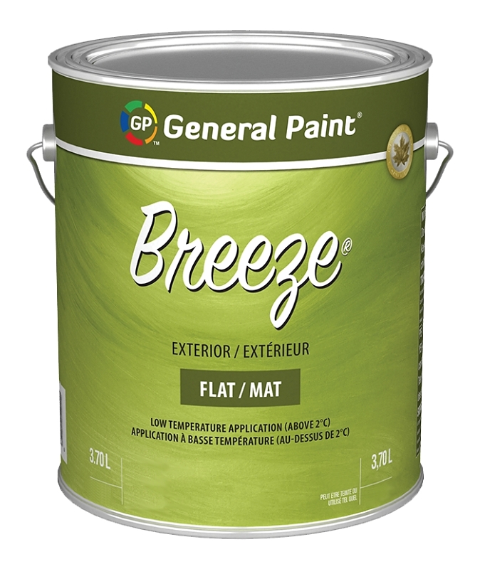 General Paint Breeze 70-052-16 Exterior Paint, Flat, Accent Base, 1 gal