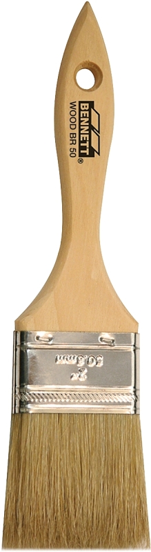 Bennett WOOD BR 50 Paint Brush, White, Wood Handle, 2 in W