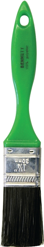 Bennett P0 GRN 30 Paint Brush, Black, 1-1/4 in W, Polyester Bristle