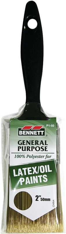 Bennett P1-50 Paint Brush, Plastic Handle, 2 in W, Polyester Bristle