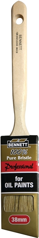 Bennett ANG B 1-1/2IN Paint Brush, White, 1-1/2 in W, Polyester Bristle