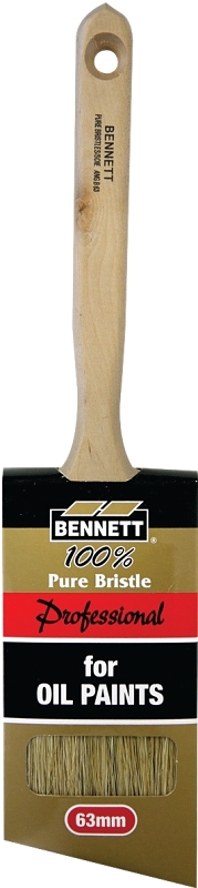 Bennett ANG B 2-1/2IN Paint Brush, White, 2-1/2 in W, Polyester Bristle