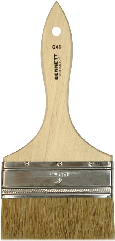 Bennett C40-4IN Paint Brush, White, Wood Handle