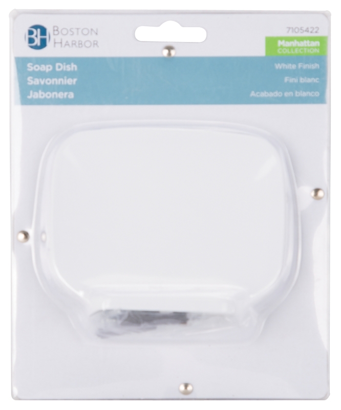 Boston Harbor L3659-51-07-3L Soap Dish, Wall Mounting, Zinc, White