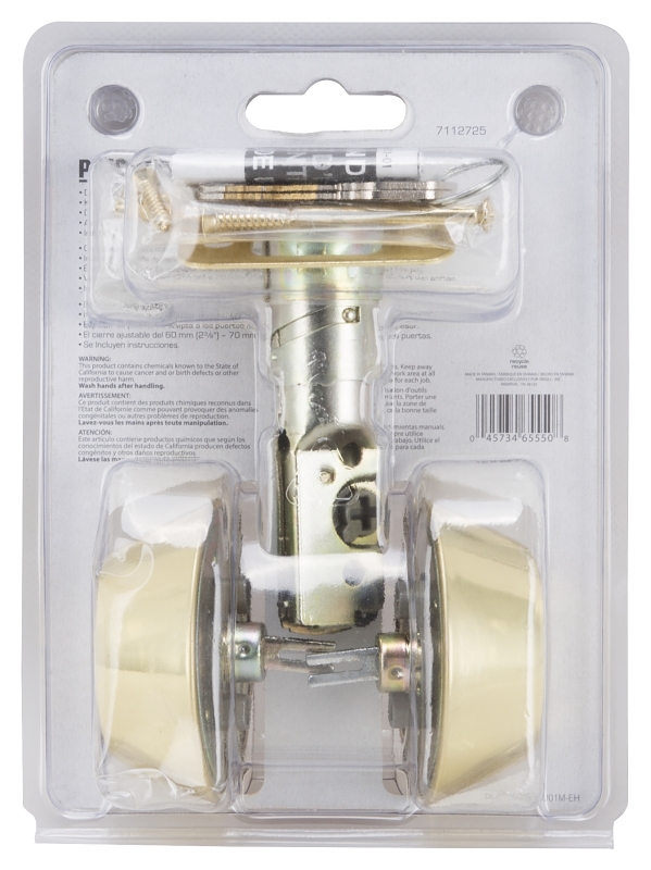 ProSource T-D102PB Deadbolt, 3 Grade, Polished Brass, 2-3/8 to 2-3/4 in Backset, KW1 Keyway