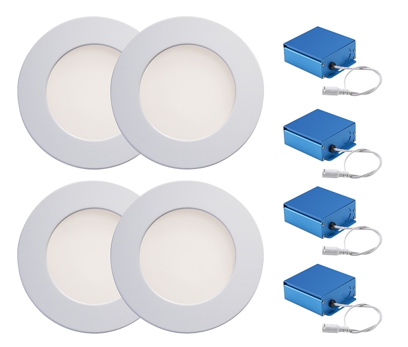 Liteline TL4W-30-WH-4 Recessed Light Kit, Specifications: 9 W Wattage, 600 Lumens, 3000 K Color Temperature, White
