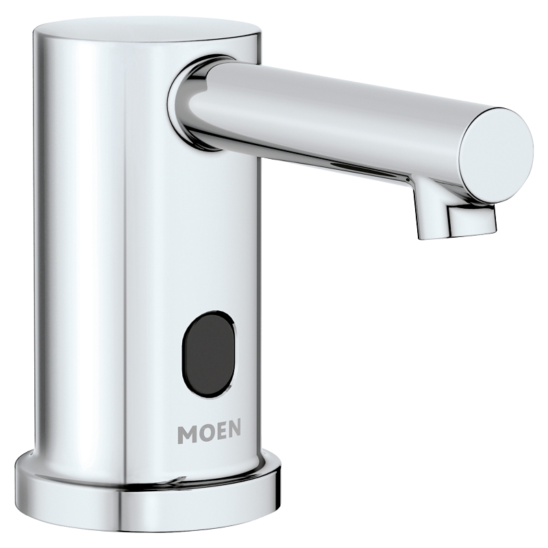 Moen M-Power 8560 Series Soap Dispenser, 2-9/16 in H Spout, 1-Hole, Cast Brass, Chrome Plated, Deck Mounting
