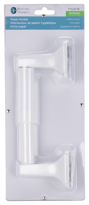Boston Harbor L3656-51-07-3L Paper Holder, Plastic/Zinc, White, Wall Mounting