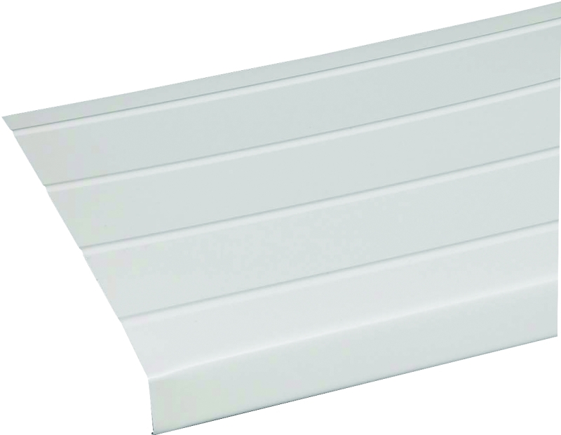 Amerimax 77104 Fascia Trim, 12 ft L, 8 in W, 0.0112 Gauge, Aluminum, White, Enamel