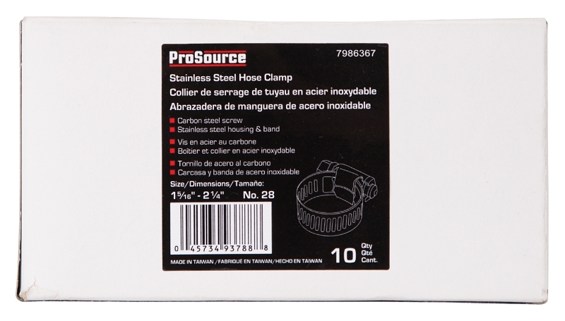 ProSource HCRAN28 Interlocked Hose Clamp, Stainless Steel, Stainless Steel