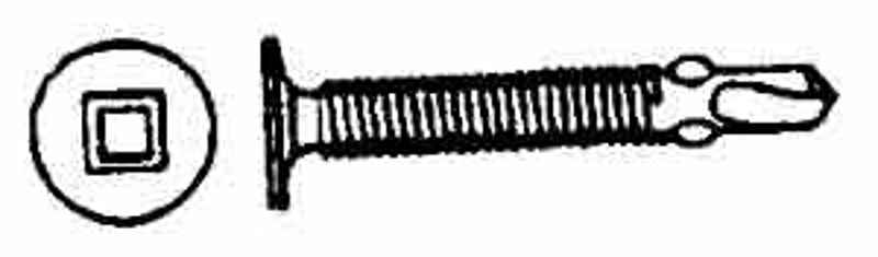 Reliable WKRTZ WKRTZ12212MR Series Screw, #12-24 Thread, 2-1/2 in L, Full Thread, Wafer Head, Square Drive, Steel, Zinc