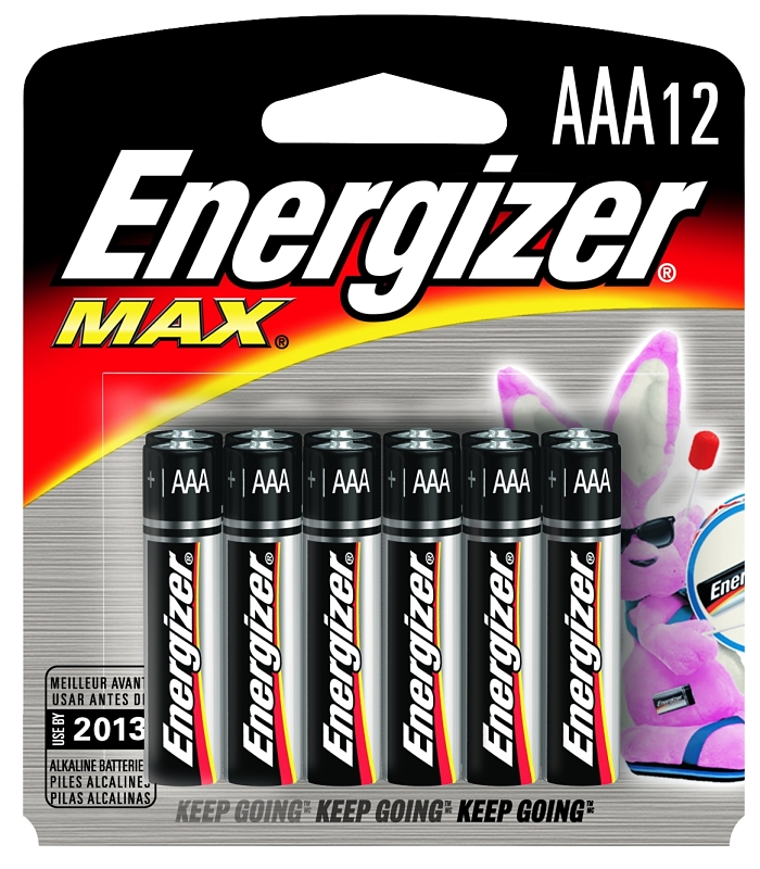 Energizer E92BP-12 Battery, 1200 mAh, AAA Battery, Alkaline