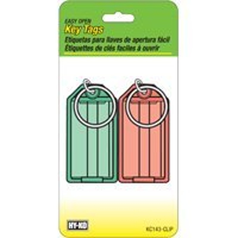 Hy-Ko KC143-CLIP Key Tag, 5-1/2 x 2-3/4 x 1/4 in Dimensions, Plastic