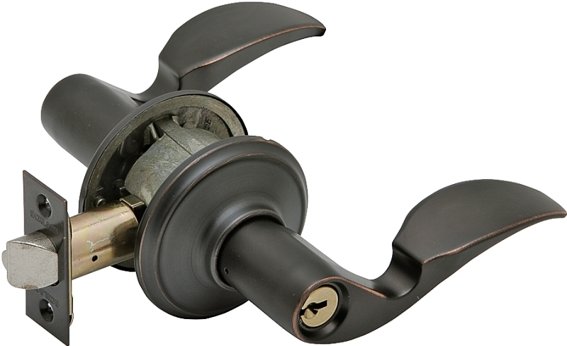 Schlage Avanti Series F51A AVA 716 Entry Lever, Mechanical Lock, Aged Bronze, Metal, Residential, 2 Grade