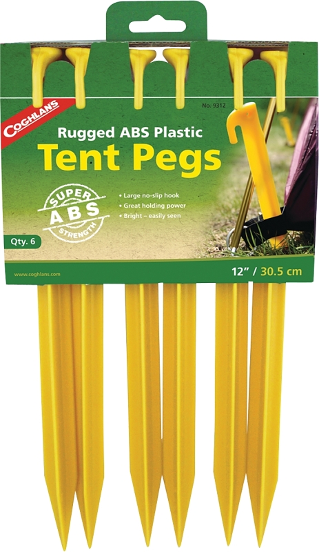 09312 TENT PEGS ABS BRIGHT 12IN 6 PK