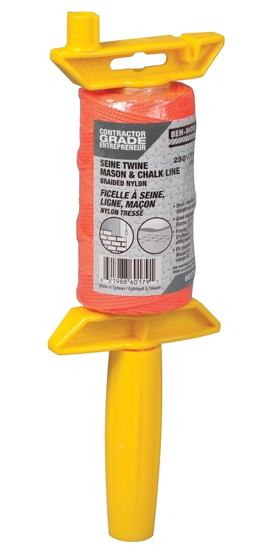 Ben-Mor 60179 Mason and Chalkline Twine, #18 Dia, 250 ft L, Nylon, Orange