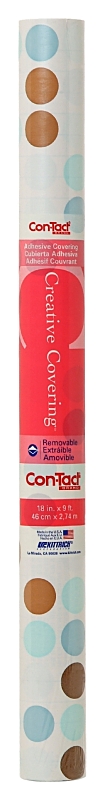 Con-Tact 09F-C9S23-12 Shelf Liner Paper, 9 ft L, 18 in W, Paper, Polka Blue