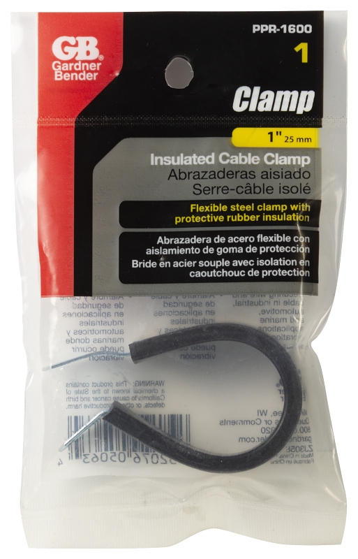 GB PPR-1600 Cable Clamp, 1 in Max Bundle Dia, Rubber/Steel, Black