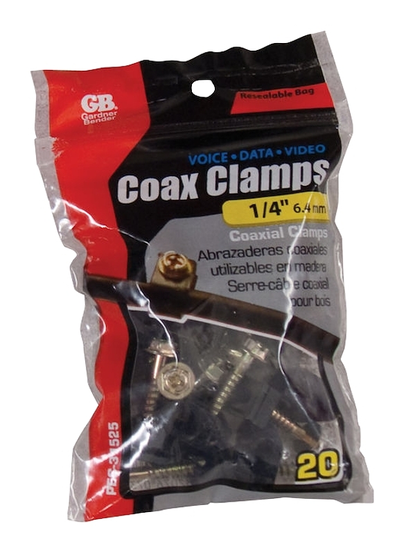 GB PEC-31525 Coaxial Cable Clamp, Polyethylene, Black