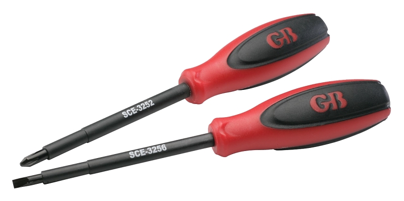 GB SCE-3262 Screwdriver Set, 2-Piece, Vanadium Steel, Red