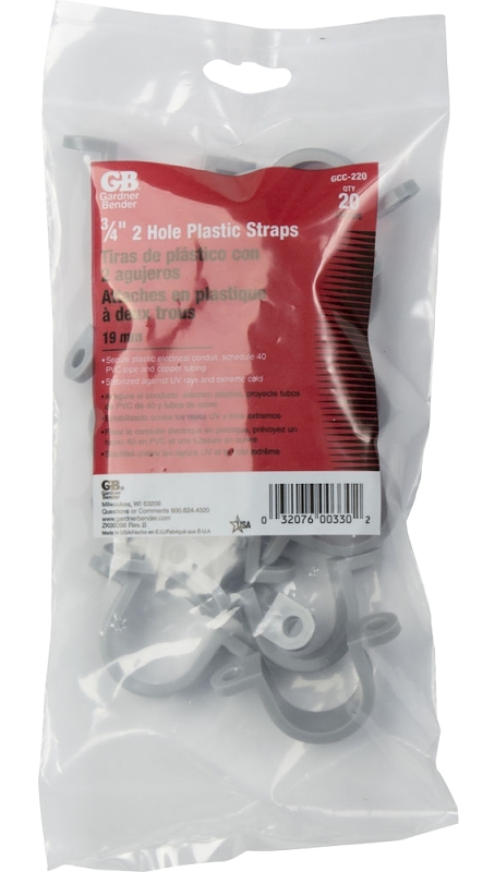 GB GCC-220 Conduit Strap, Polyethylene, Gray