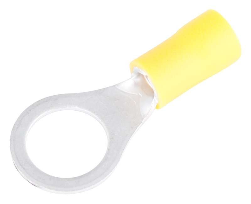 GB 10-108 Ring Terminal, 600 V, 12 to 10 AWG Wire, 1/4 to 3/8 in Stud, Vinyl Insulation, Yellow