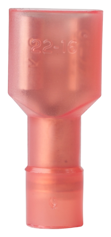 GB 10-151F Disconnect Terminal, 600 V, 22 to 18 AWG Wire, 1/4 in Stud, Vinyl Insulation, Red