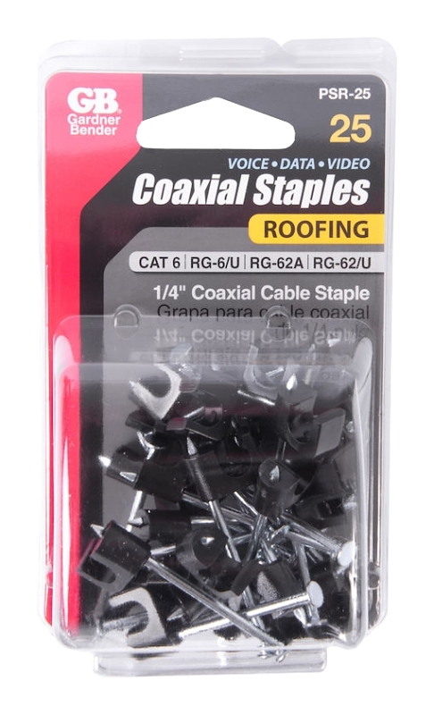 Gardner Bender PSR-25 Staple, 1/4 in W Crown, Plastic