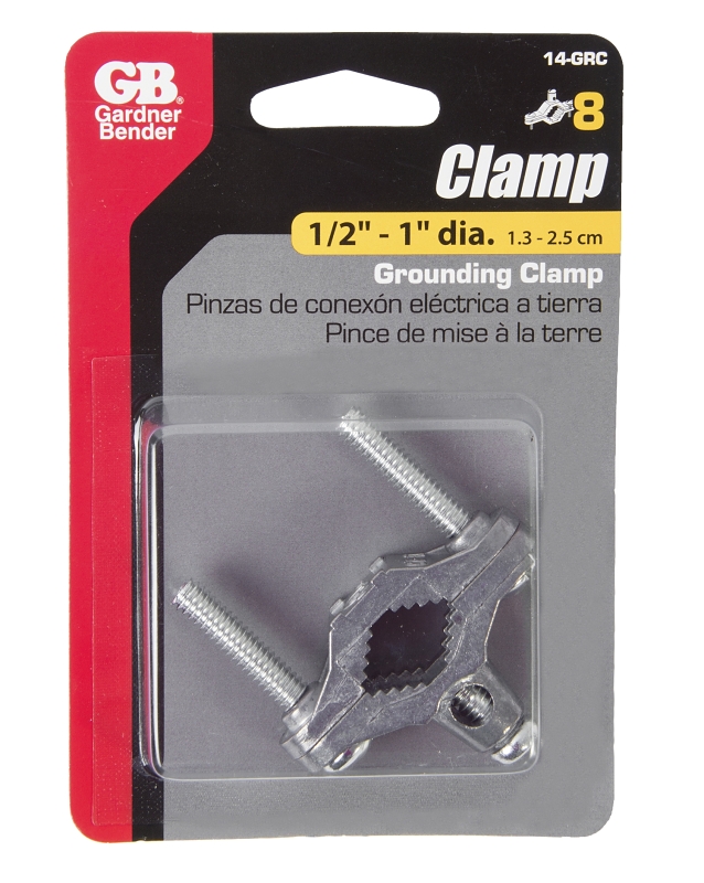 GB 14-GRC Ground Clamp, Clamping Range: 1/2 to 1 in, 10 to 2 AWG Wire, Galvanized