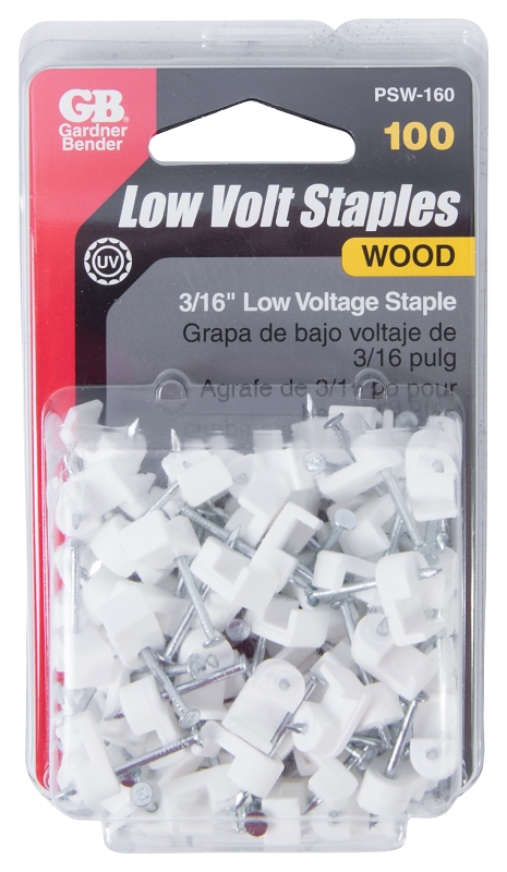 GB PSW-160 Cable Staple, 3/16 in W Crown, Polyethylene, Zinc